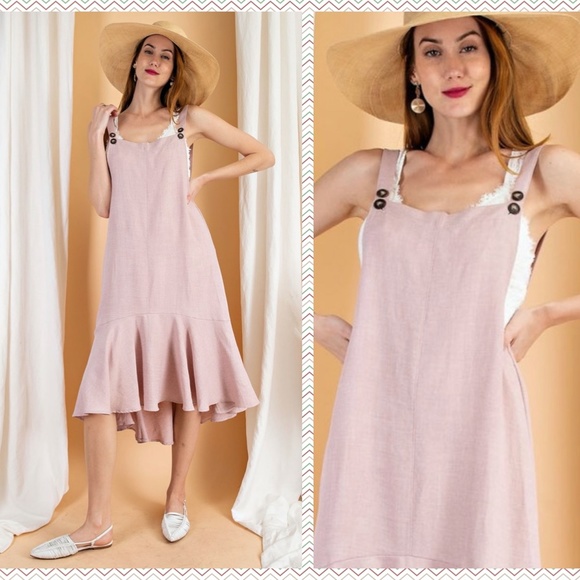 easel Dresses Easels Southern Style Linen Wash Jumper Dress Poshmark